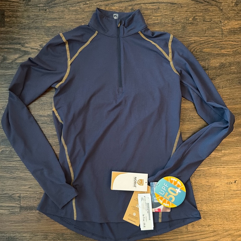 Noble equestrian shirt long sleeve quarter zip NWT Navy Blue Women’s